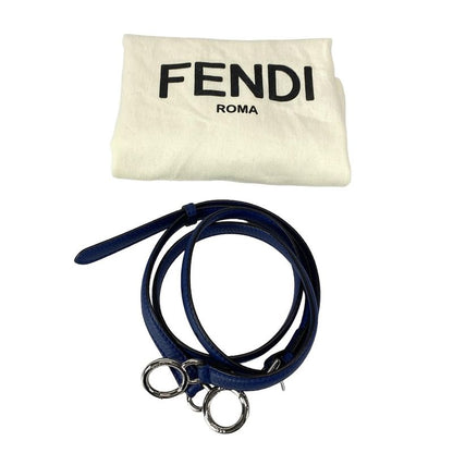 Fendi Handbag Peekaboo Iconic Small Selleria 8bn244 Blue Leather