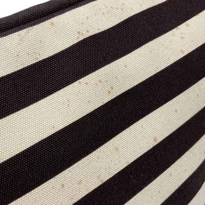 Prada Tote Bag Canapa B2642b Beige and Dark Brown Stripes