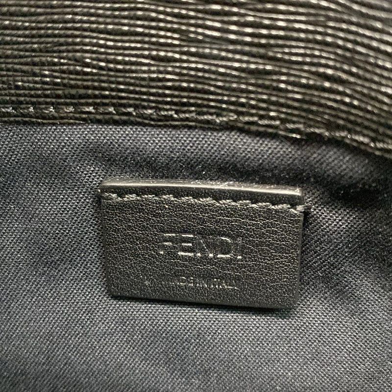 Fendi Shoulder Bag - 8m0346 Black Ivory and Beige Chain Wallet Leather Fur