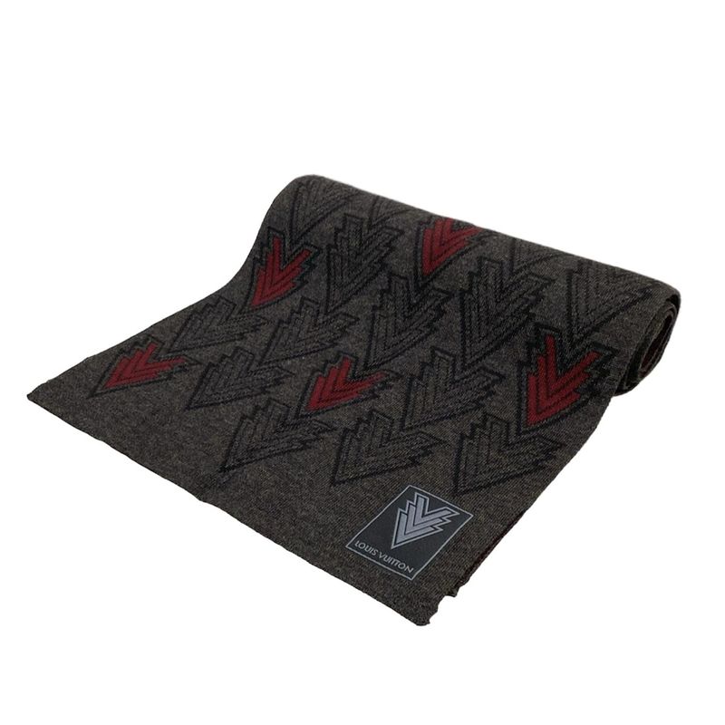 Louis Vuitton Scarf Excellent Condition Echarpe - Triple V M70032 Dark Gray X