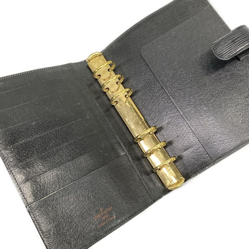 Louis Vuitton Notebook Epi Agenda MM R20042 Noir Black Leather