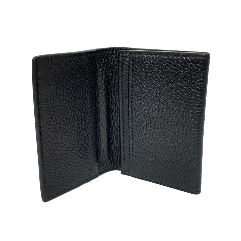 Gucci Business Card Holder Double G Dorian 473923 Black Leather