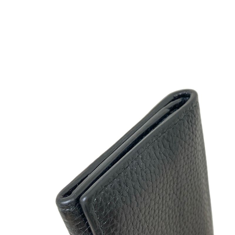 Gucci Business Card Holder Double G Dorian 473923 Black Leather