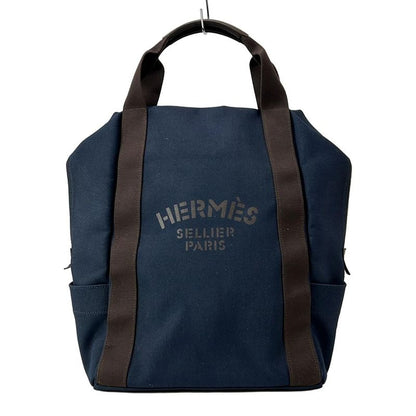 Hermes Backpack Sac Depansage Groom Backpack Navy and Dark Brown Silver