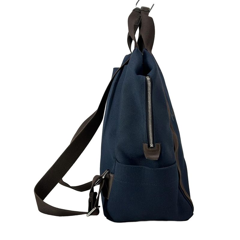 Hermes Backpack Sac Depansage Groom Backpack Navy and Dark Brown Silver