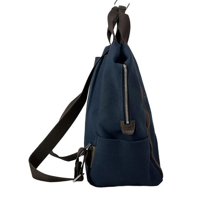 Hermes Backpack Sac Depansage Groom Backpack Navy and Dark Brown Silver