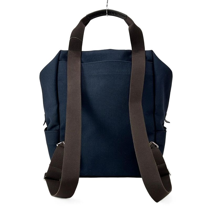 Hermes Backpack Sac Depansage Groom Backpack Navy and Dark Brown Silver