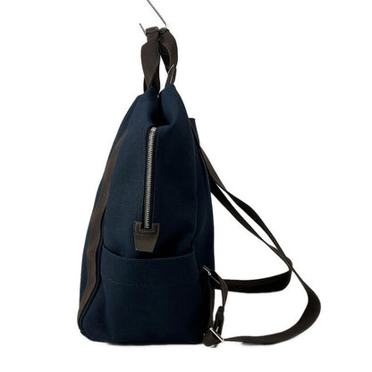 Hermes Backpack Sac Depansage Groom Backpack Navy and Dark Brown Silver