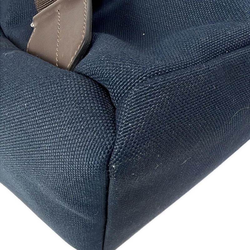 Hermes Backpack Sac Depansage Groom Backpack Navy and Dark Brown Silver