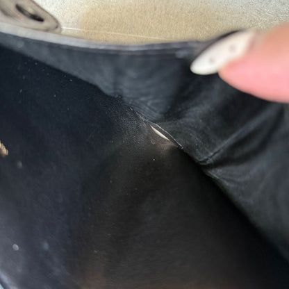 Chanel Coco W Hook Bifold Wallet Lamb Leather Black Compact Wallet with