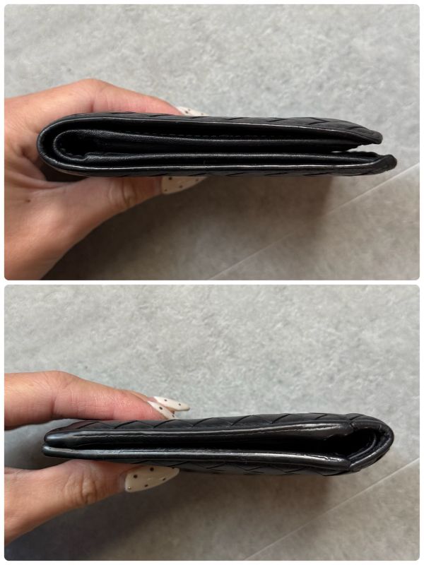 Bottega Veneta Intrecciato Bifold Wallet Black Calf Leather Bifold Wallet Men's