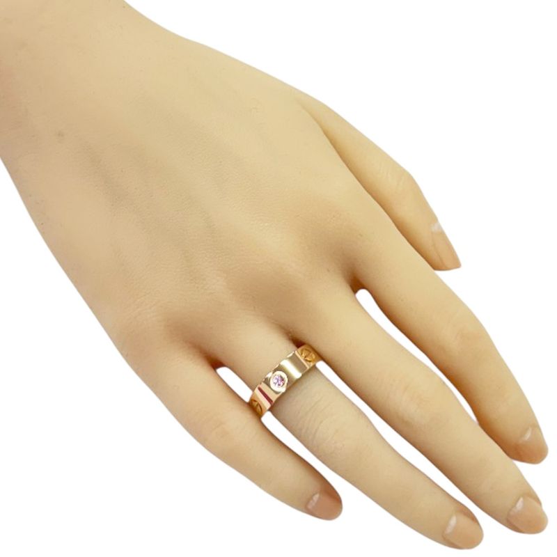 Cartier Love Ring Size 10 18k Gold 18K Pink Gold Pink Sapphire Ladies Cartier