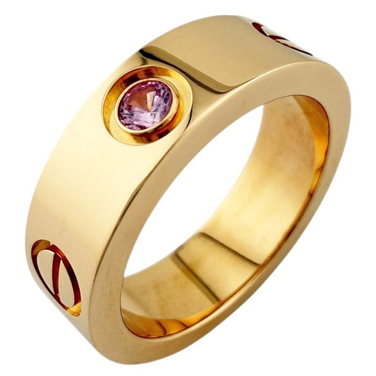 Cartier Love Ring Size 10 18k Gold 18K Pink Gold Pink Sapphire Ladies Cartier