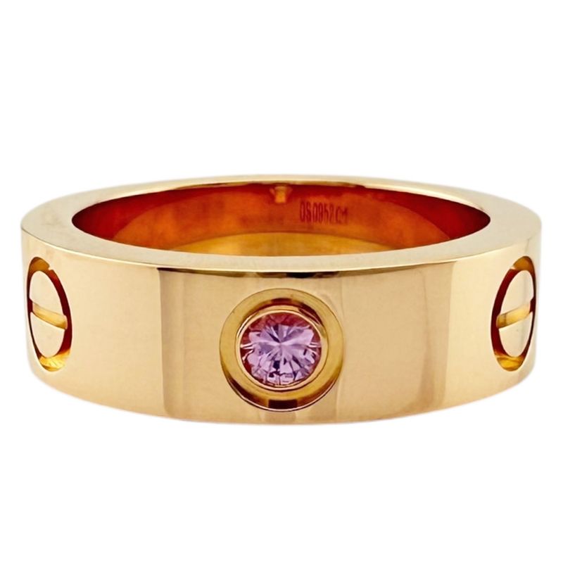 Cartier Love Ring Size 10 18k Gold 18K Pink Gold Pink Sapphire Ladies Cartier