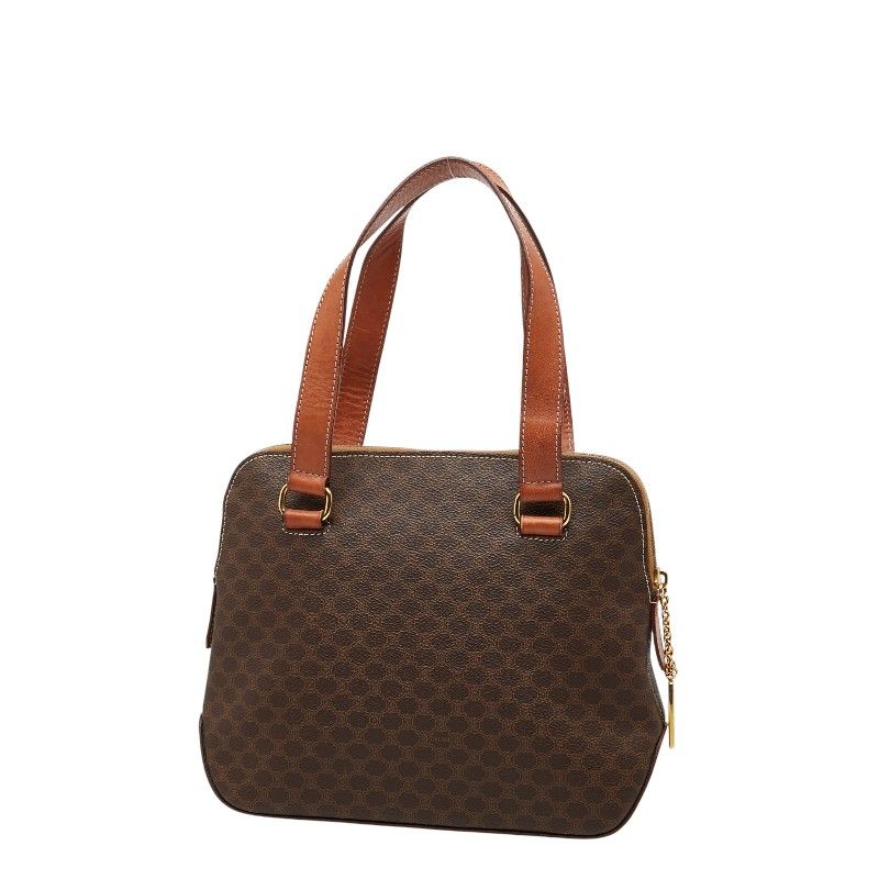 Celine Macadam Handbag Shoulder Bag 2way Brown PVC Leather Women Celine