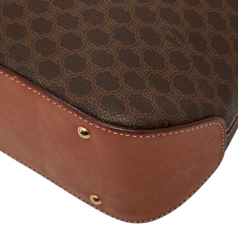 Celine Macadam Handbag Shoulder Bag 2way Brown PVC Leather Women Celine