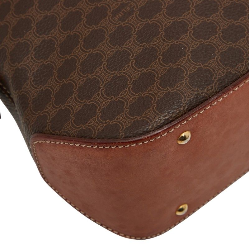 Celine Macadam Handbag Shoulder Bag 2way Brown PVC Leather Women Celine