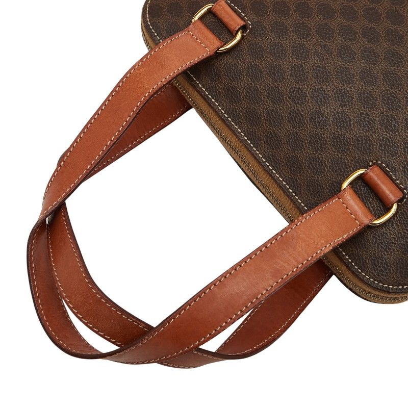 Celine Macadam Handbag Shoulder Bag 2way Brown PVC Leather Women Celine