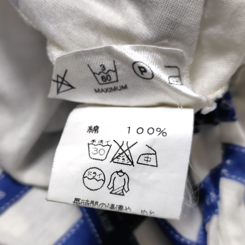 Hermes Short Sleeve T-Shirt Size S Women's - White and Navy Crew Neck with