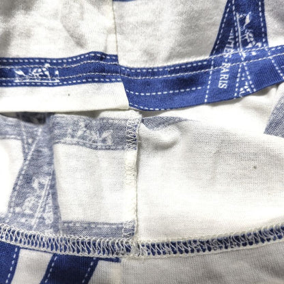 Hermes Short Sleeve T-Shirt Size S Women's - White and Navy Crew Neck with