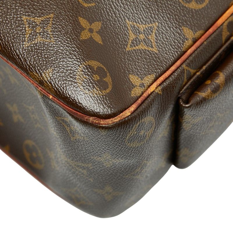 Louis Vuitton Monogram Multipli Cit Tote Handbag M51162 Brown PVC Leather