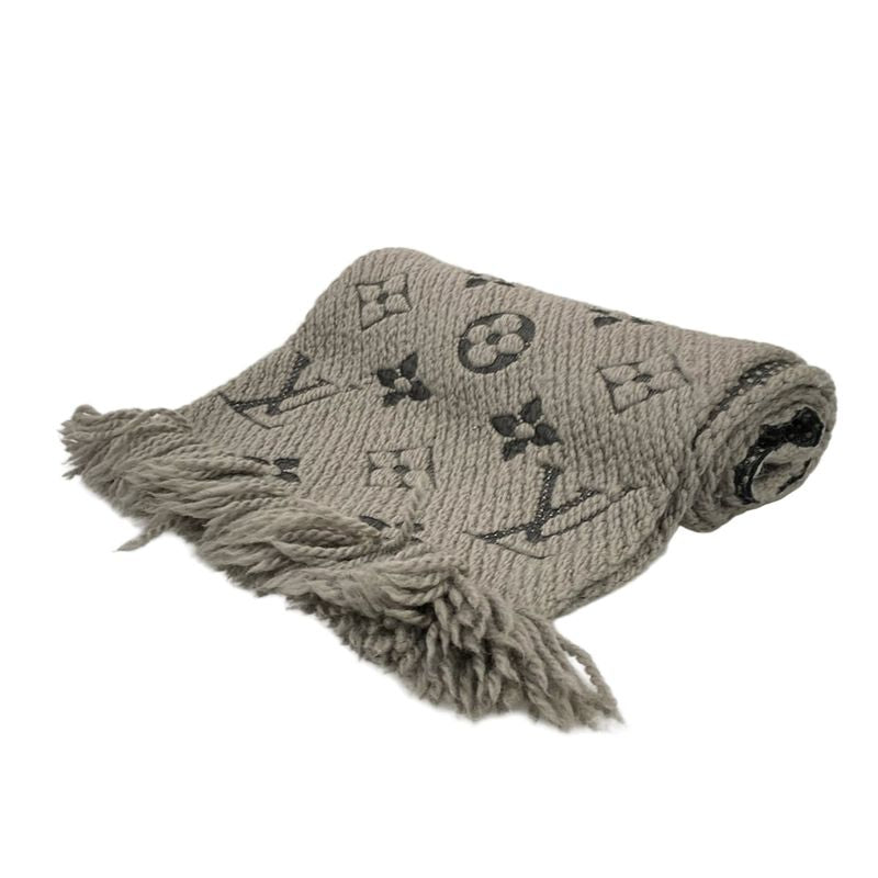 Louis Vuitton Scarf Echarpe Logomania M72242 Veronne Wool Silk