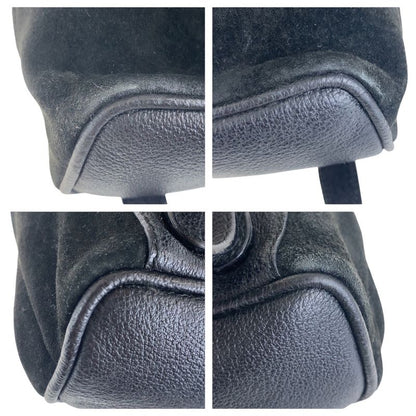 Gucci Vintage Bamboo Black Gold Hardware Suede 003 2852 0030 0 Backpack Daypack