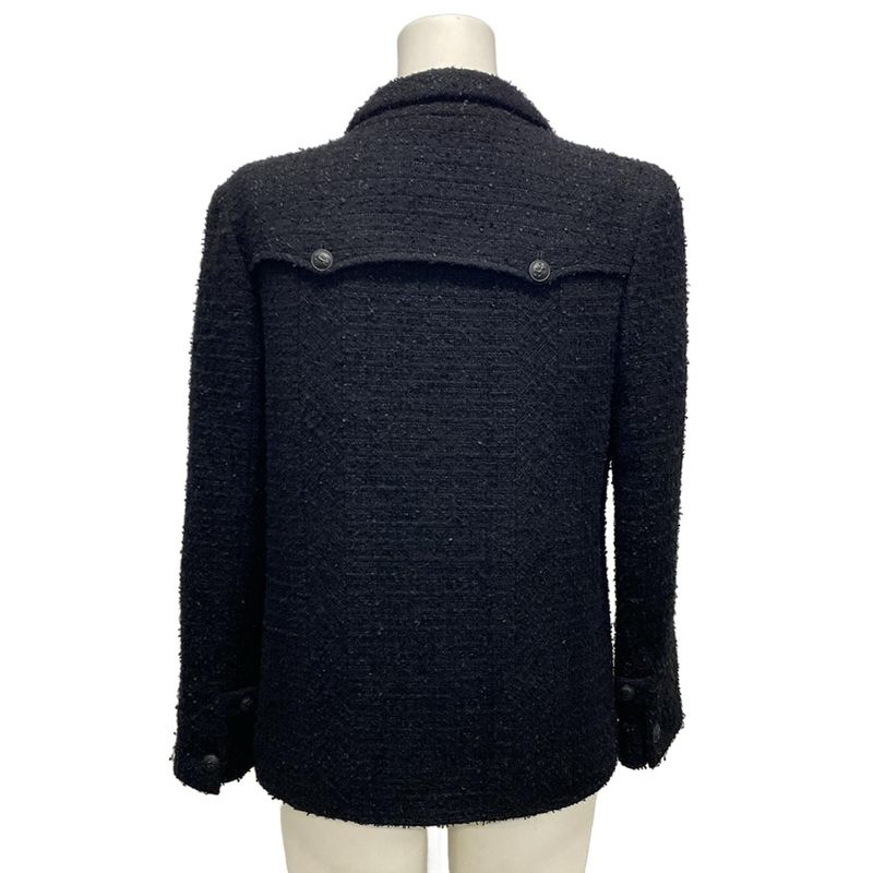 Chanel Jacket Size 40 M Women - P24331 Black Long Sleeve Tweed Fall Winter Wool