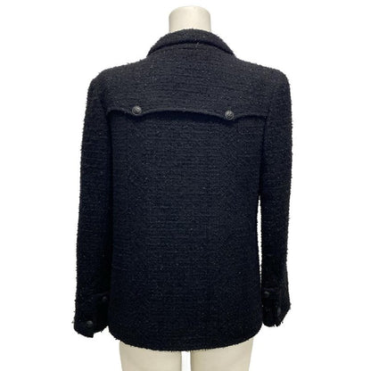 Chanel Jacket Size 40 M Women - P24331 Black Long Sleeve Tweed Fall Winter Wool