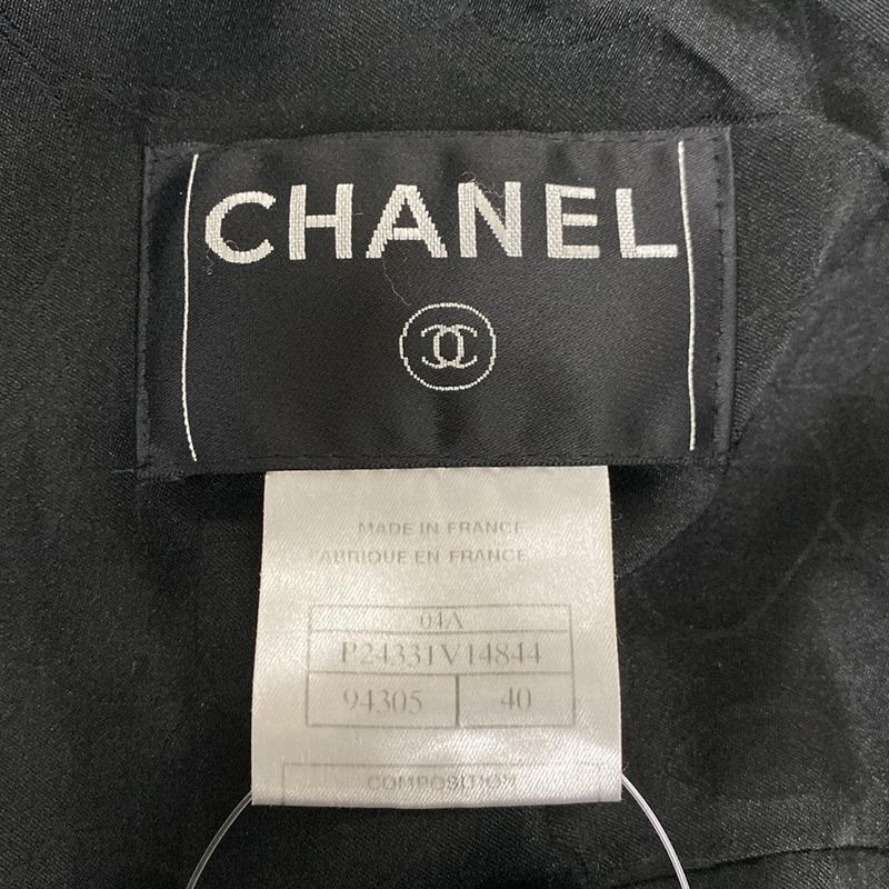 Chanel Jacket Size 40 M Women - P24331 Black Long Sleeve Tweed Fall Winter Wool
