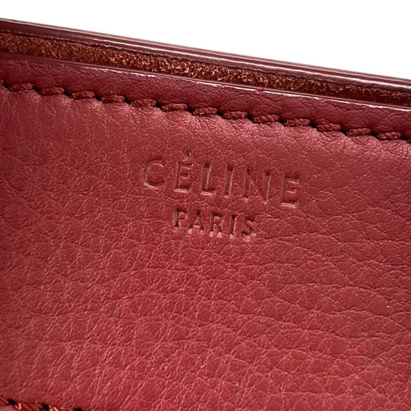 Celine Tote Bag Luggage Small Square Phantom 169953mc.27ed Red Leather