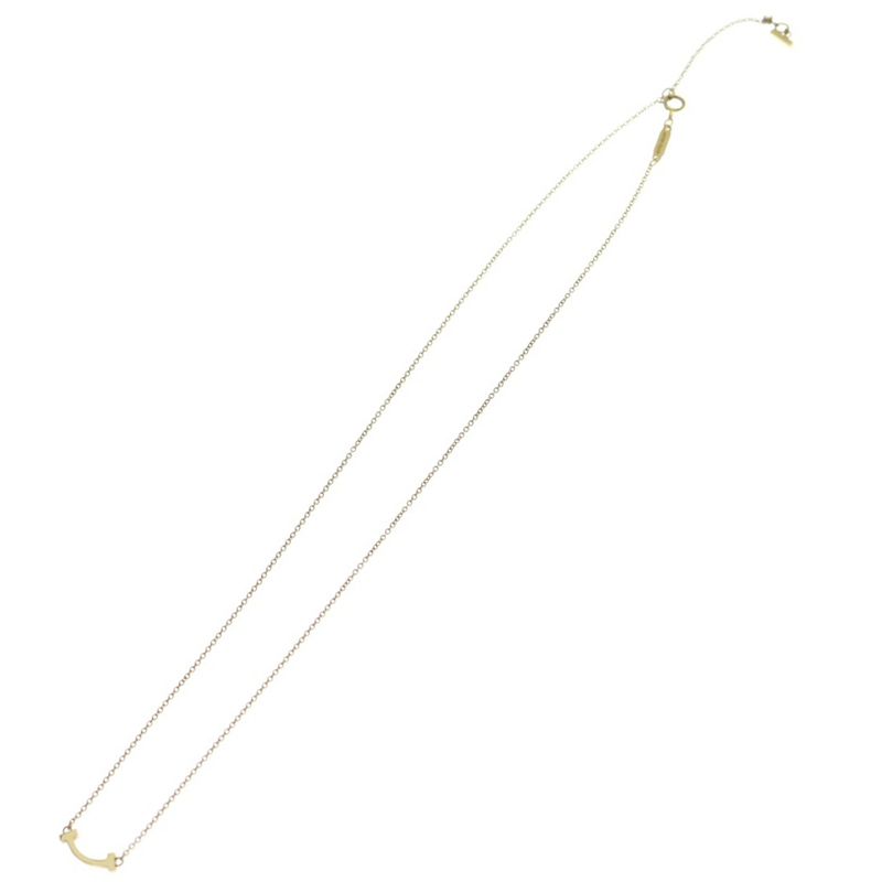 Tiffany & Co T-Smile Mini Necklace Au750 18k Yg Yellow Gold Pendant