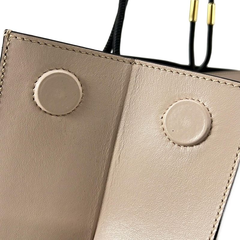 Fendi Tote Shopping Bag Medium Tote 8bh383-Adp6 Pink and Black 2way Leather