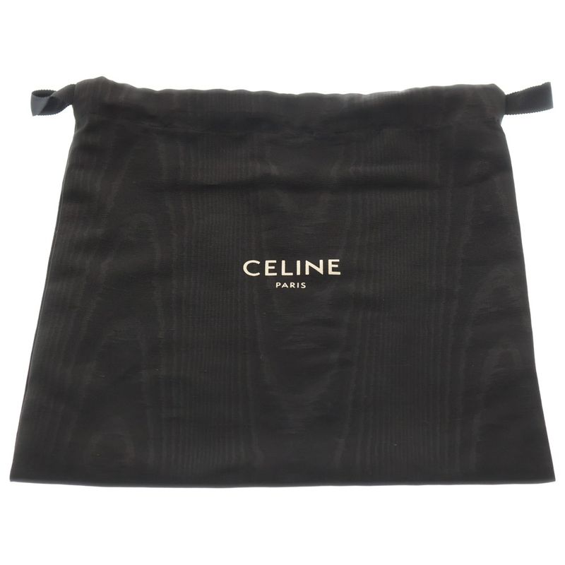 Celine Chain Clutch Triomphe Canvas and Lambskin Shoulder Bag Brown 10e382cbx.04
