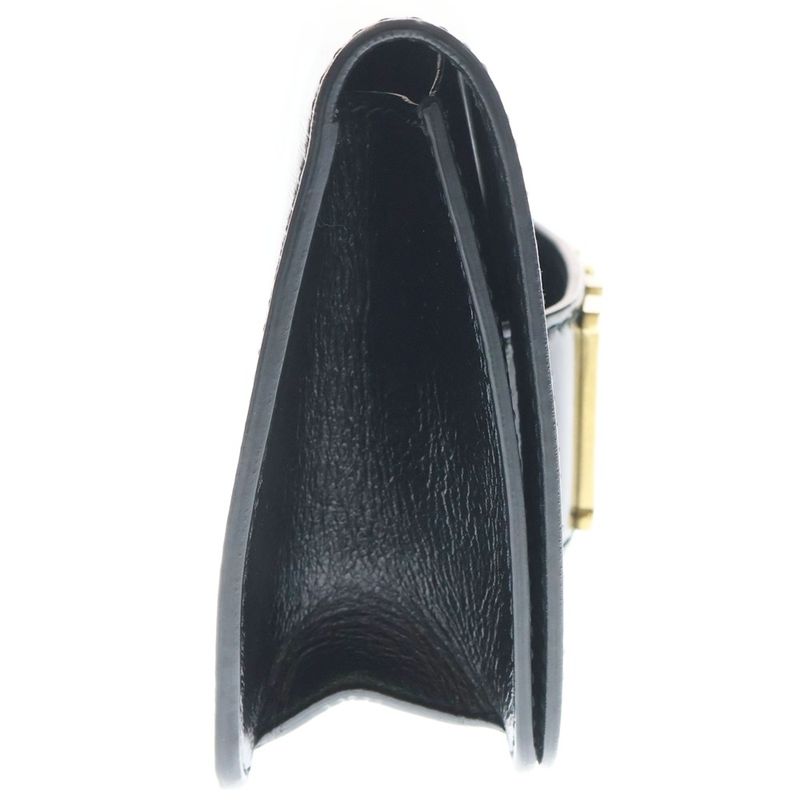 Christian Dior Duo Revolution Clutch Bag Second Bag Case Black Leather Gold