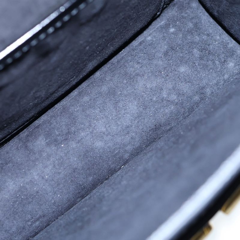 Christian Dior Duo Revolution Clutch Bag Second Bag Case Black Leather Gold