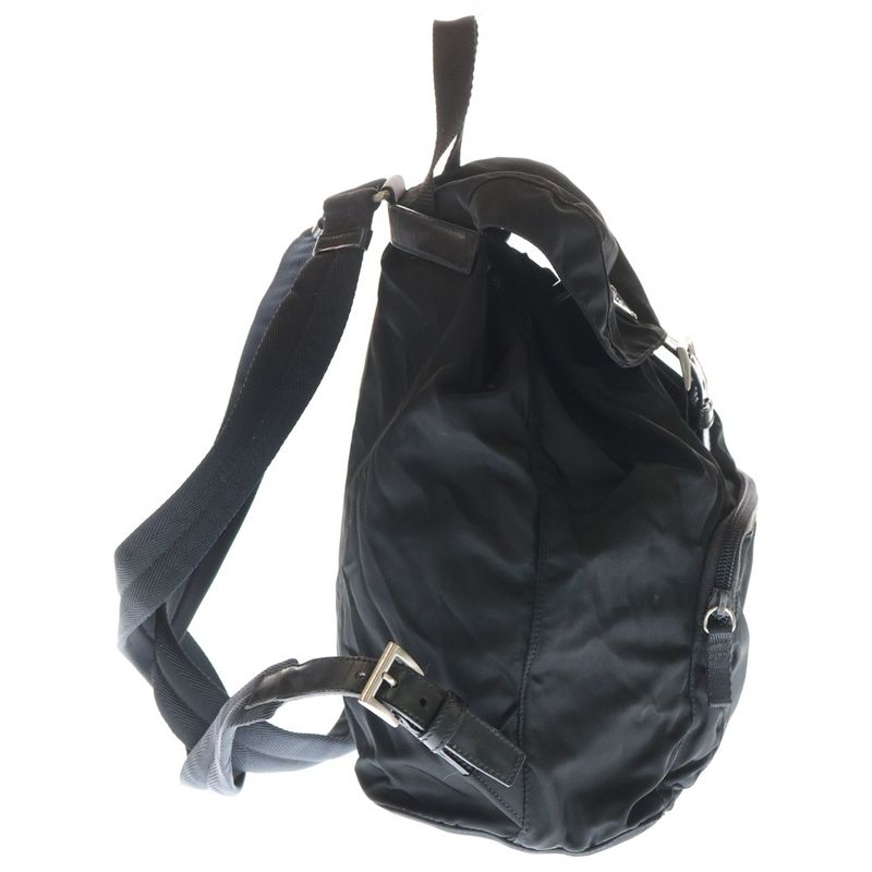 Prada Triangle Logo Triangle Plate Tessuto Nylon Backpack Sac Backpack Black