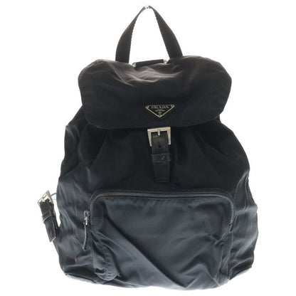 Prada Triangle Logo Triangle Plate Tessuto Nylon Backpack Sac Backpack Black