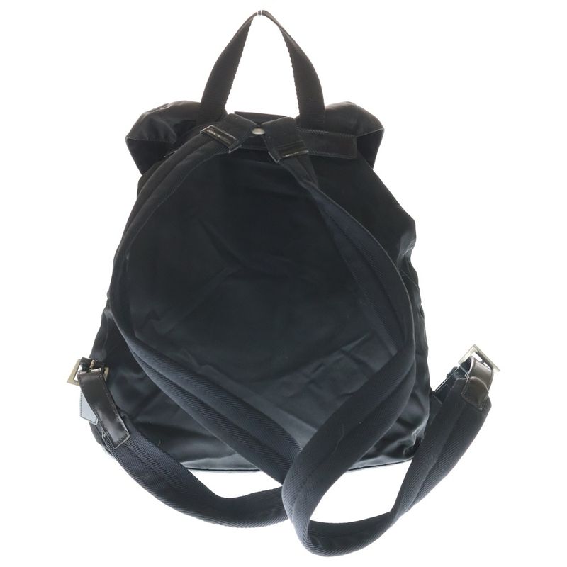 Prada Triangle Logo Triangle Plate Tessuto Nylon Backpack Sac Backpack Black