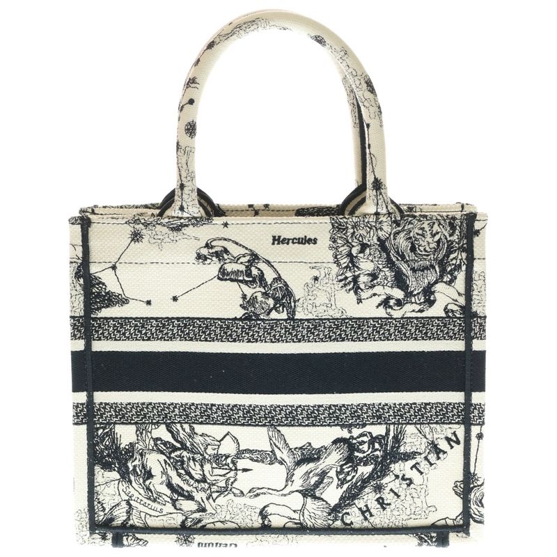 Christian Dior Book Tote Small Toile de Jouy Zodiac Embroidered Handbag Mini