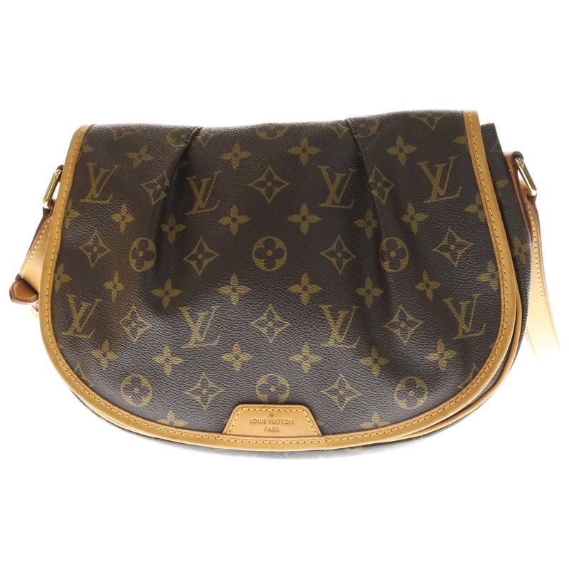 Louis Vuitton Monogram Menilmontagne PM Leather Shoulder Bag Brown M40474