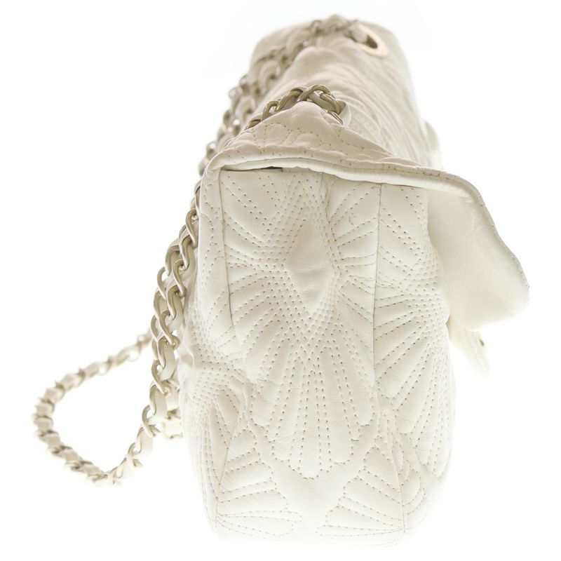 Chanel Coco Mark Embroidery Leather Flap Bag Shoulder Bag White Gdhardware