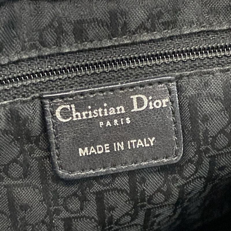 Dior Christian Dior Tote Bag Canage Stitch Black Silver Hardware Lambskin