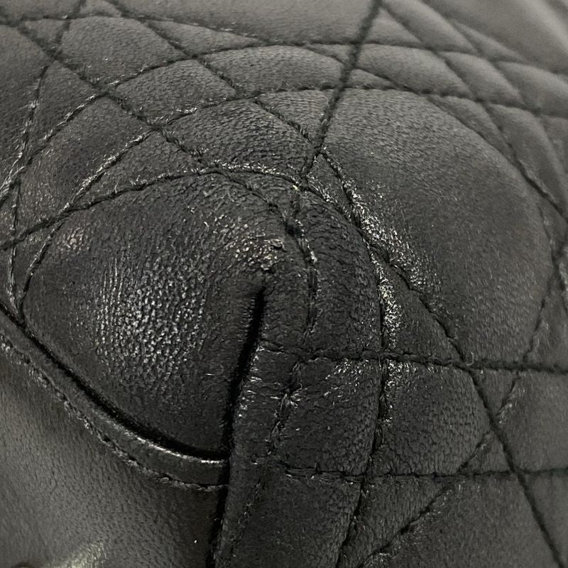 Dior Christian Dior Tote Bag Canage Stitch Black Silver Hardware Lambskin
