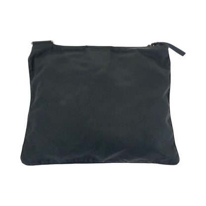Prada Tessuto Triangle Logo Plate Black Silver Hardware Nylon Shoulder Bag