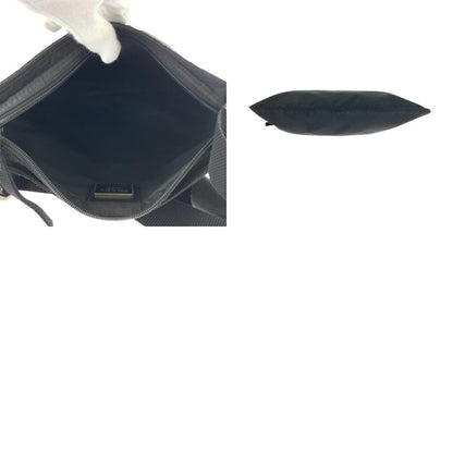 Prada Tessuto Triangle Logo Plate Black Silver Hardware Nylon Shoulder Bag