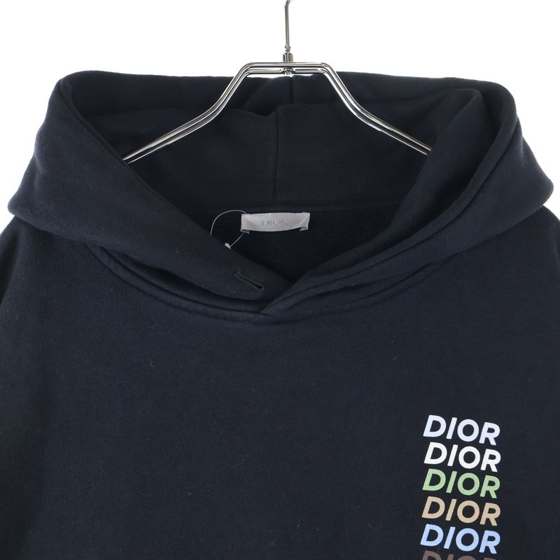 Dior 24ss Multi Color Logo Print Pullover Hoodie Pullover Hoodie Black 413j646a0