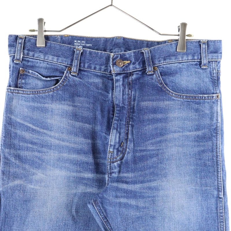 Celine Skinny Jeans in Vintage Union Wash Denim Washed Denim Pants Indigo Blue