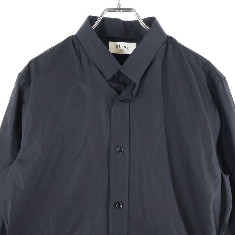 Celine Loose Shirt with Inverted Collar in Cotton Poplin 2c58b091f.38no
