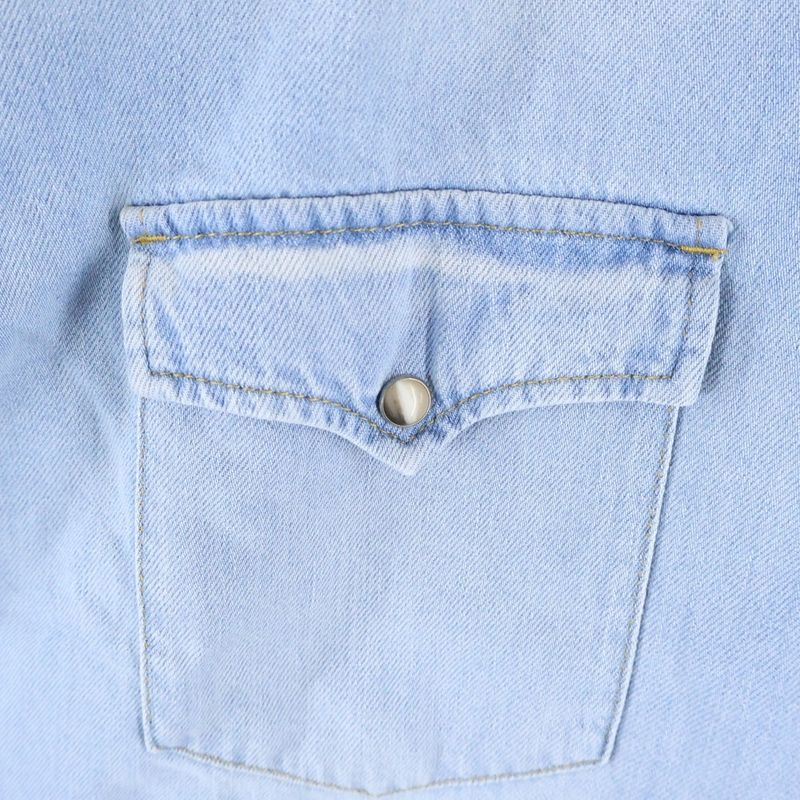 Celine Western Shirt in Faded Summer Wash Denim 2t303361u.08yk Western Denim